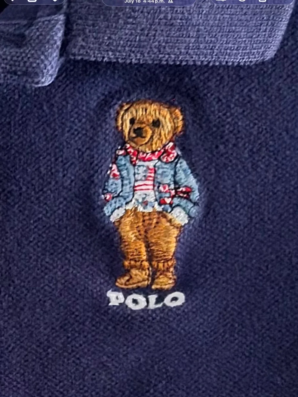 Polo by Ralph Lauren Navy Polo with Embroidered Bear